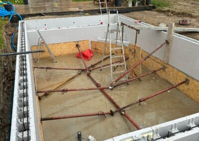 Montage des infrastructure de piscine